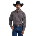 WRANGLER JEANS Shirts Wrangler Men's George Strait Deep Red Geo print Long Sleeve Shirt 112338091
