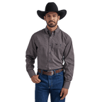 WRANGLER JEANS Shirts Wrangler Men's George Strait Deep Red Geo print Long Sleeve Shirt 112338091