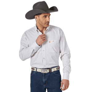 WRANGLER JEANS Shirts Wrangler Men's George Strait White One Pocket Long Sleeve Button Down Shirt 112314987