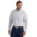 WRANGLER JEANS Shirts Wrangler Men's George Strait White Plaid Long Sleeve Western Shirt 112338101