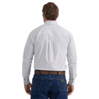 WRANGLER JEANS Shirts Wrangler Men's George Strait White Plaid Long Sleeve Western Shirt 112338101