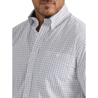 WRANGLER JEANS Shirts Wrangler Men's George Strait White Plaid Long Sleeve Western Shirt 112338101