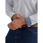 WRANGLER JEANS Shirts Wrangler Men's George Strait White Plaid Long Sleeve Western Shirt 112338101