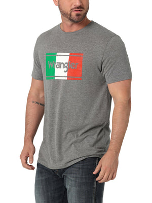WRANGLER JEANS Shirts Wrangler Men's Graphite Heather Mexican Flag Short Sleeve T-Shirt 112336210
