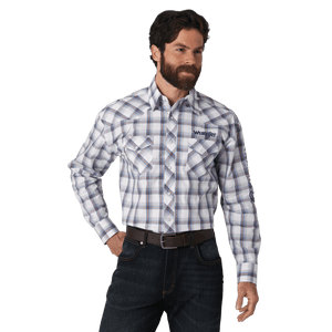 WRANGLER JEANS Shirts Wrangler Men's Logo Long Sleeve Western Plaid Shirt 112317123
