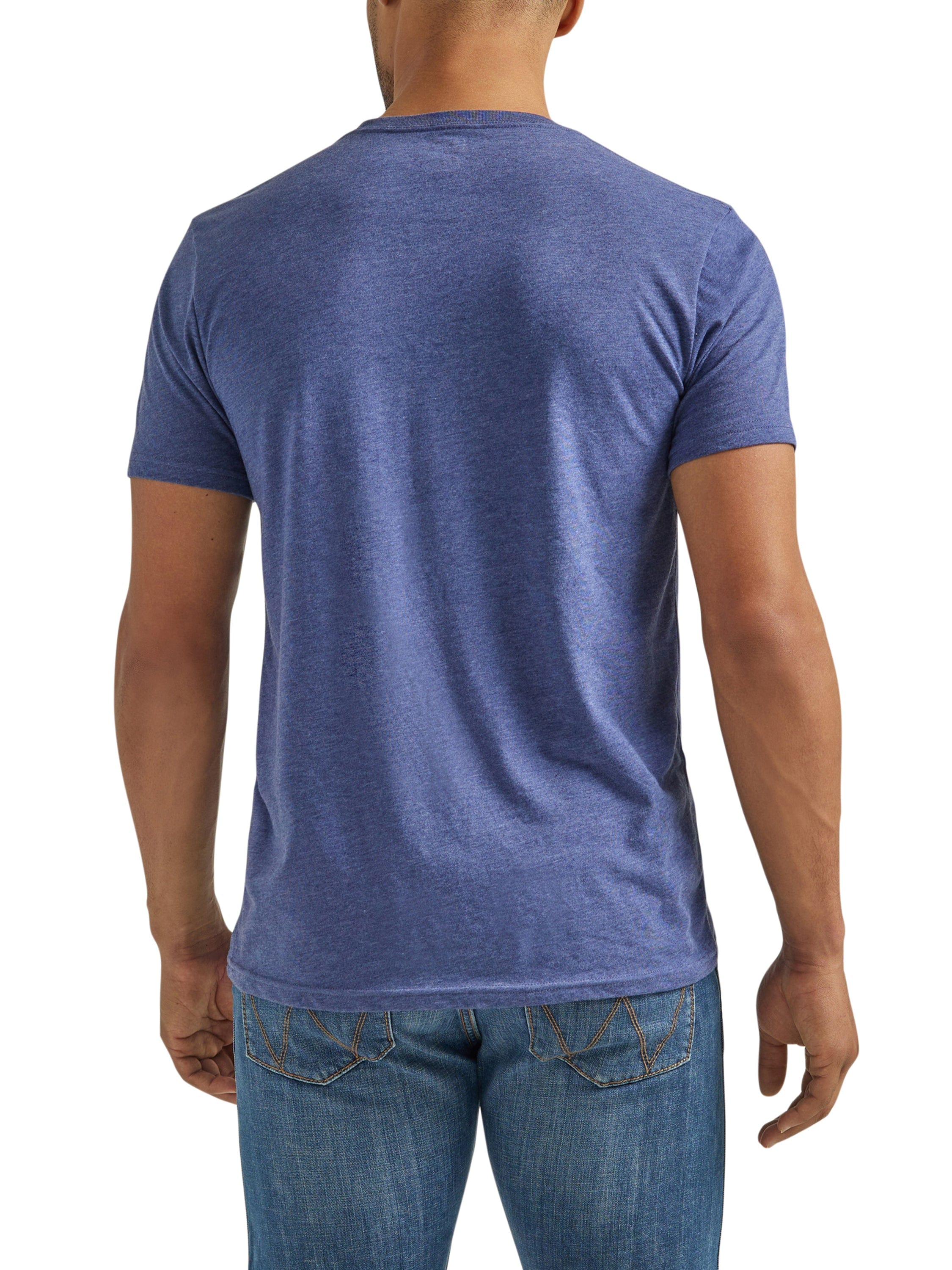 Wrangler Men's Looped Logo Denim Heather Short Sleeve T