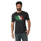 WRANGLER JEANS Shirts Wrangler Men's Mexican Flag Caviar Heather Short Sleeve T-Shirt 112318451