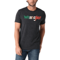 WRANGLER JEANS Shirts Wrangler Men's Mexico Flag Logo Charcoal Grey T-Shirt 112325775