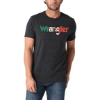 WRANGLER JEANS Shirts Wrangler Men's Mexico Flag Logo Charcoal Grey T-Shirt 112325775