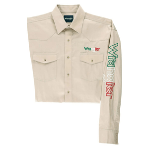 WRANGLER JEANS Shirts Wrangler Men's Mexico Logo Long Sleeve Western Snap Shirt 112337441