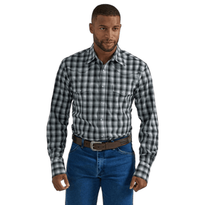 WRANGLER JEANS Shirts Wrangler Men's Plaid Long Sleeve Western Shirt 112330341