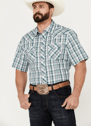 WRANGLER JEANS Shirts Wrangler Men's Plaid Short Sleeve Western Snap Shirt 112326468
