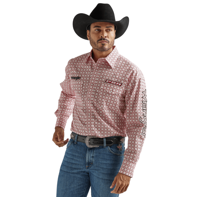 WRANGLER JEANS Shirts Wrangler Men's Pointed Red Classic Long Sleeve Snap Western Shirt 112327796