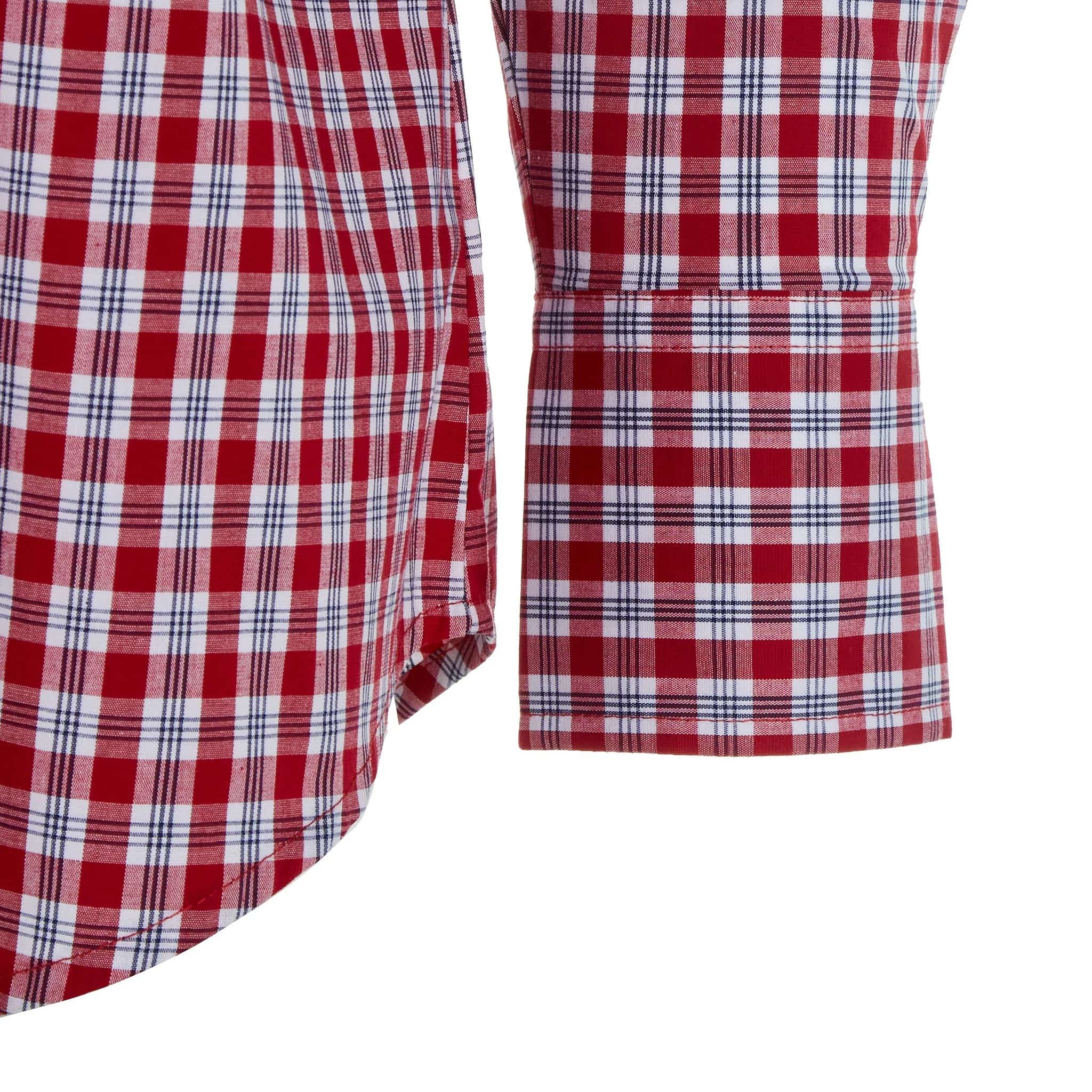 WRANGLER JEANS Shirts Wrangler Men's Red Snap Plaid Wrinkle Resist Western Shirt 112324688