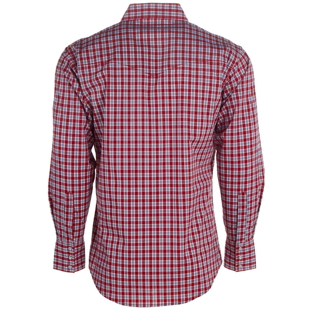 WRANGLER JEANS Shirts Wrangler Men's Red Snap Plaid Wrinkle Resist Western Shirt 112324688