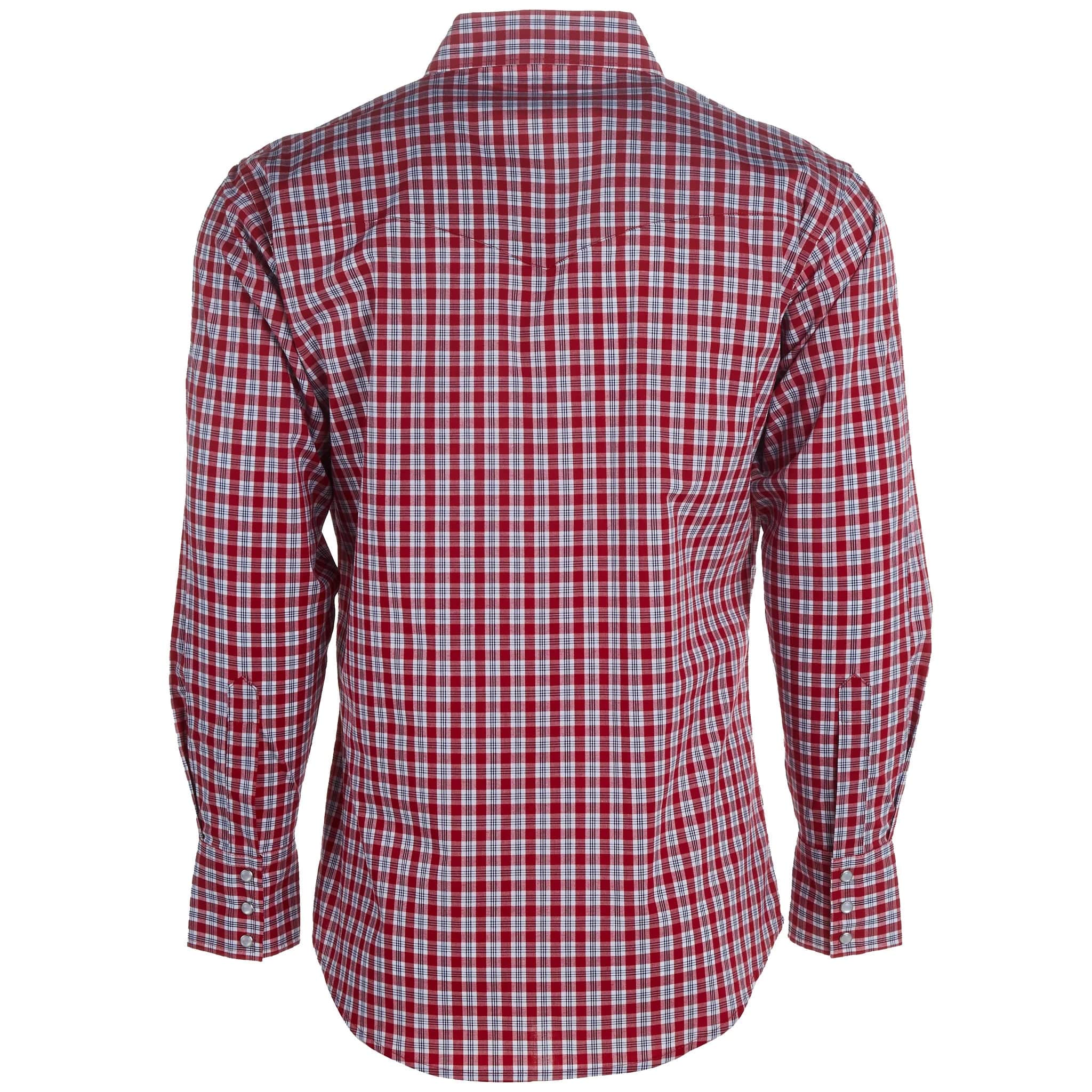 WRANGLER JEANS Shirts Wrangler Men's Red Snap Plaid Wrinkle Resist Western Shirt 112324688