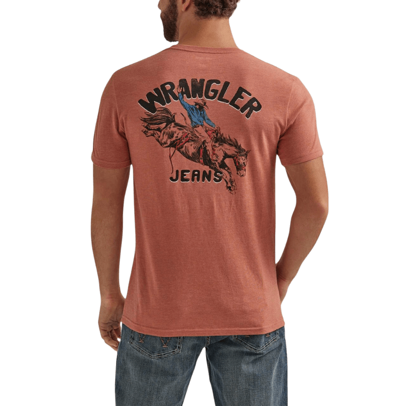 WRANGLER JEANS Shirts Wrangler Men's Redwood Heather Bronco Graphic T-Shirt 112344157