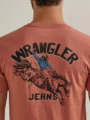 WRANGLER JEANS Shirts Wrangler Men's Redwood Heather Bronco Graphic T-Shirt 112344157