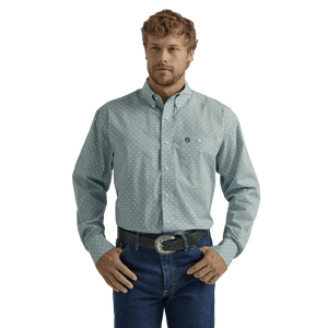 WRANGLER JEANS Shirts Wrangler Men's Sea Circle Relaxed Fit Long Sleeve Snap Western Shirt 112327835