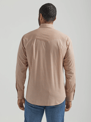 WRANGLER JEANS Shirts Wrangler Men's Silver Edition Copper Print Long Sleeve Western Shirt 112324690