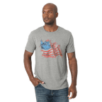 WRANGLER JEANS Shirts Wrangler Men's USA Flag Graphite Heather Short Sleeve T-Shirt 112318439