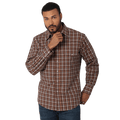 WRANGLER JEANS Shirts Wrangler Men's Wrinkle Resist Coffee Long Sleeve Western Plaid Shirt 112318653