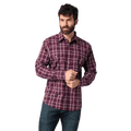 WRANGLER JEANS Shirts Wrangler Men's Wrinkle Resist Syrah Long Sleeve Western Plaid Shirt 112318652