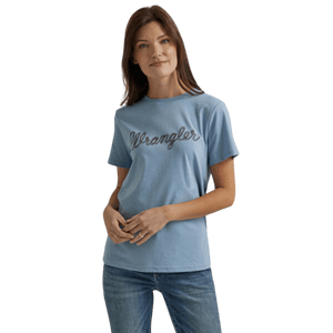 WRANGLER JEANS Shirts Wrangler Women's Ashley Blue Heather Rope Graphic T-Shirt 112344165