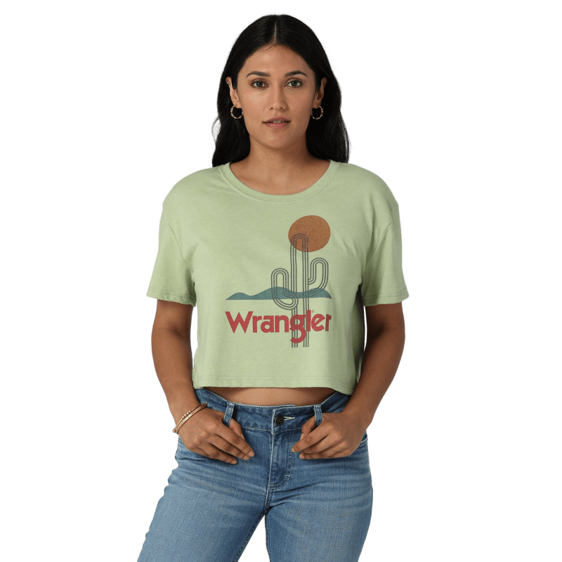 WRANGLER JEANS Shirts Wrangler Women's Mod Cactus Green Short Sleeve Graphic T-Shirt 112328948