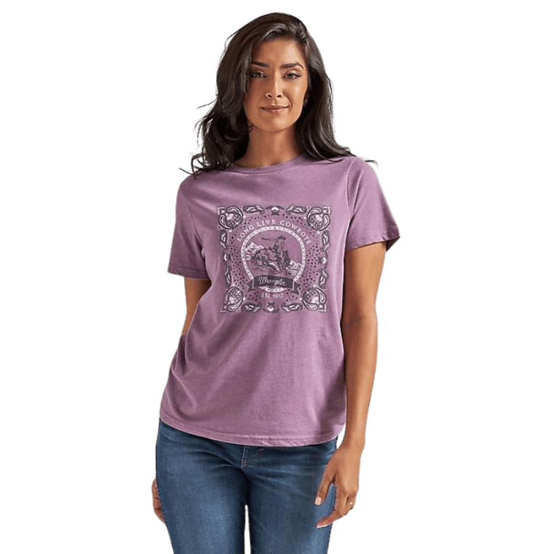 WRANGLER JEANS Shirts Wrangler Women's Plum Bandana Regular Fit Western Graphic Tee 112339512