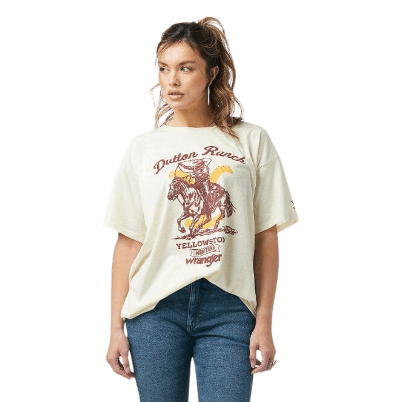 WRANGLER JEANS Shirts Wrangler Women's Yellowstone Oversized Tofu Graphic Tee 112323597