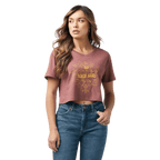 WRANGLER JEANS Shirts Wrangler Women's Yellowstone Ranch Hand Burgundy Heather Crop Tee 112323573