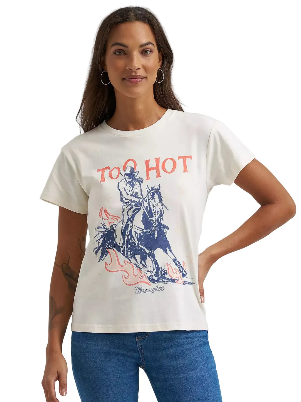 WRANGLER JEANS T-Shirt Wrangler Women's Egret Too Hot Retro T-Shirt 112372985