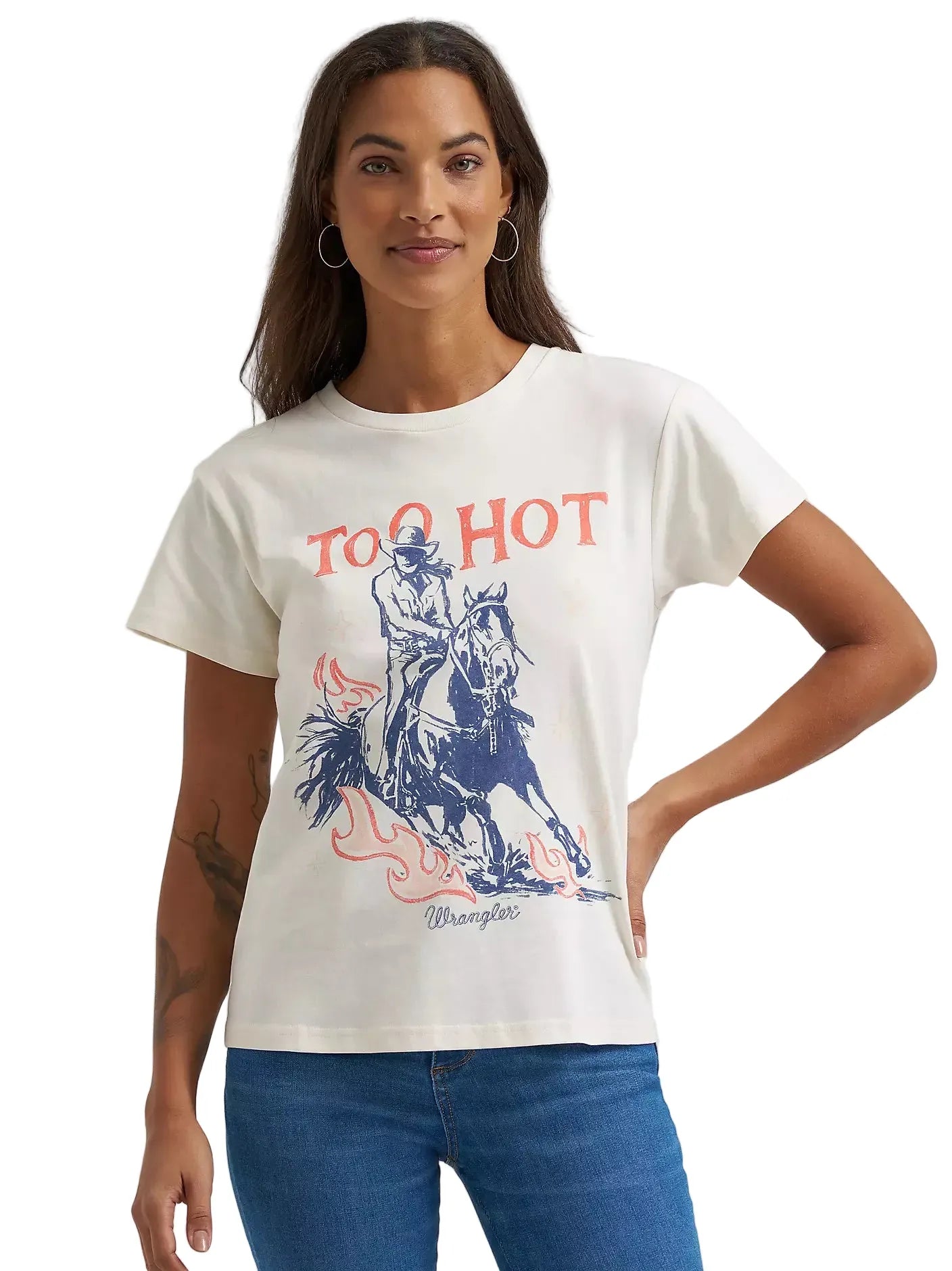 WRANGLER JEANS T-Shirt Wrangler Women's Egret Too Hot Retro T-Shirt 112372985