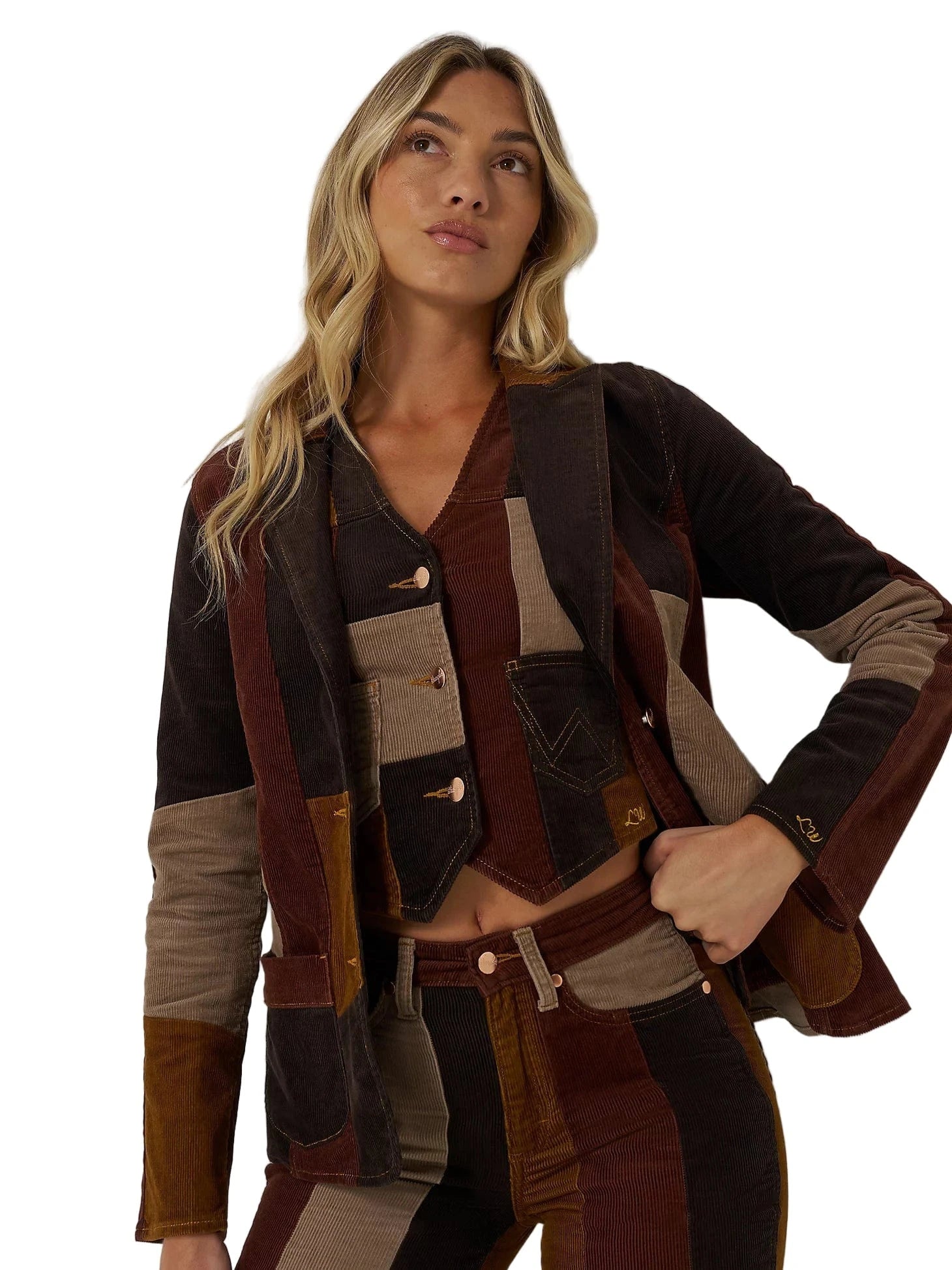 WRANGLER Ladies - Outerwear - Jacket Wrangler X Lainey Wilson Corduroy Patchwork Blazer 112370395