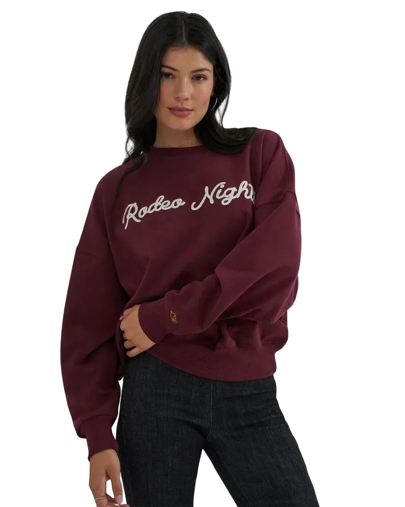 WRANGLER Outerwear Wrangler X Lainey Wilson Burgundy Rodeo Nights Sweatshirt 112382793