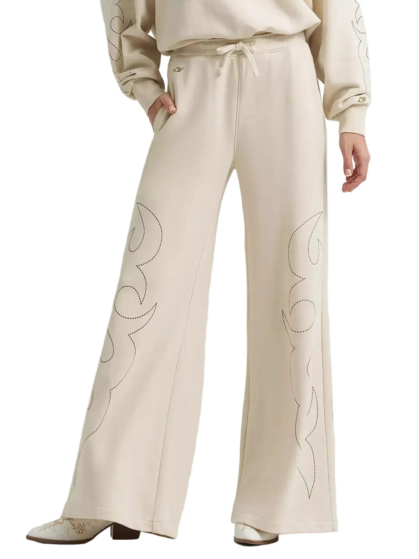 WRANGLER Pants Wrangler X Lainey Wilson Cocoa Creme Cowboy Sweatpants 112375657