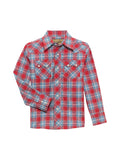 WRANGLER Shirts Wrangler Boy's Cherry Red Retro Western Snap Plaid Shirt 112365907
