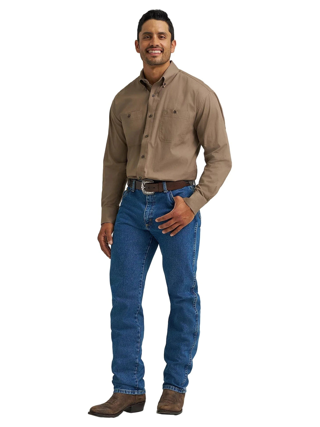 WRANGLER Shirts Wrangler George Strait Walnut Button Down Shirt 112368207