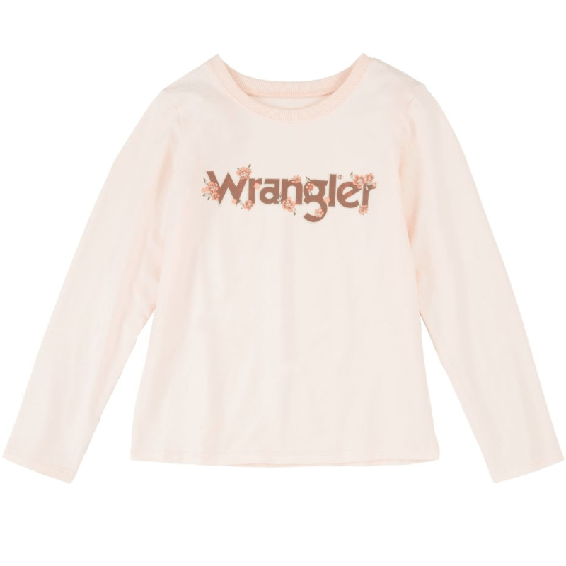 WRANGLER Shirts Wrangler Girls Logo Light Pink Long Sleeve Shirt GWK554K