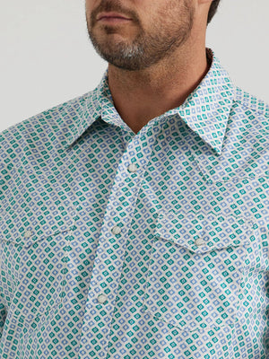 Wrangler Shirts Wrangler Men's 20X Competition Green Roundel Long Sleeve Western Snap Shirt 112344680
