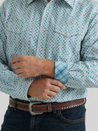 Wrangler Shirts Wrangler Men's 20X Competition Green Roundel Long Sleeve Western Snap Shirt 112344680