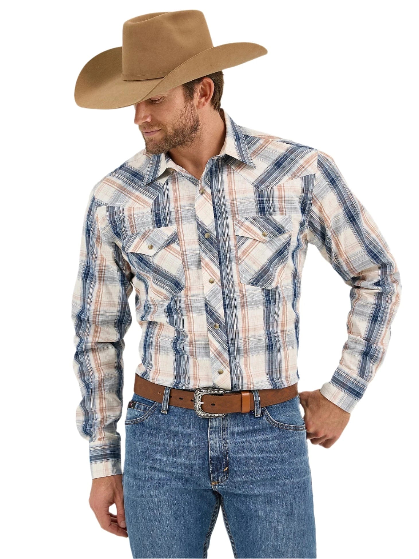 WRANGLER Shirts Wrangler Men's 20X Competition Long Sleeve Two Pocket Western Snap Shirt 112359546