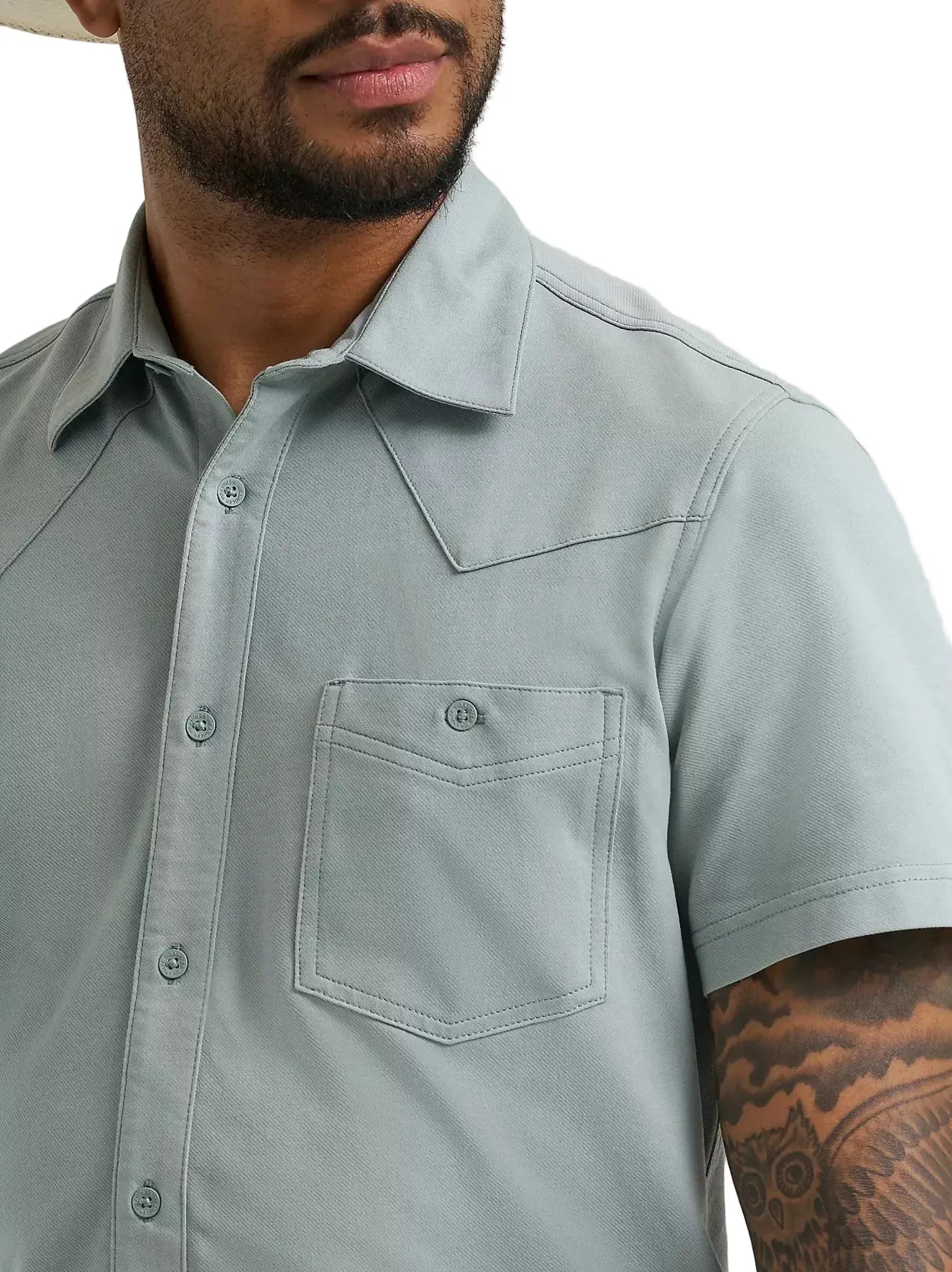 WRANGLER Shirts Wrangler Men's Abyss Green All Terrain Performance Knit Shirt 112375201