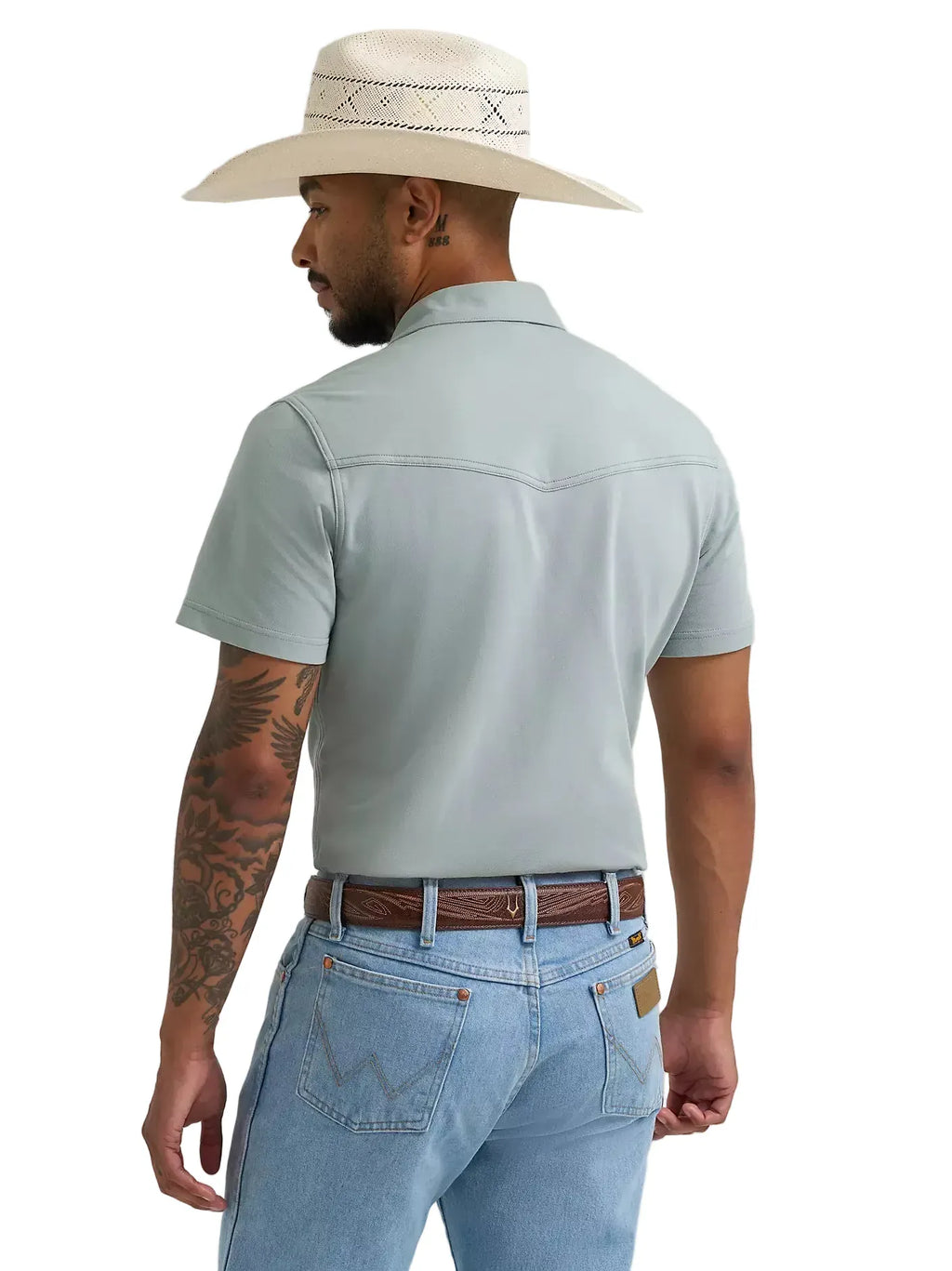 WRANGLER Shirts Wrangler Men's Abyss Green All Terrain Performance Knit Shirt 112375201