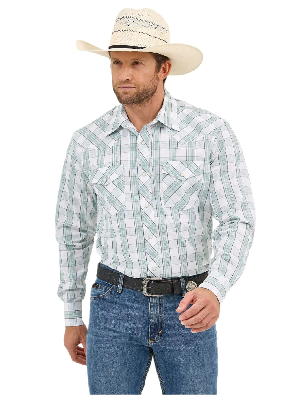 WRANGLER Shirts Wrangler Men's Advanced Comfort Long Sleeve Two Pocket Western Snap Shirt 112359549