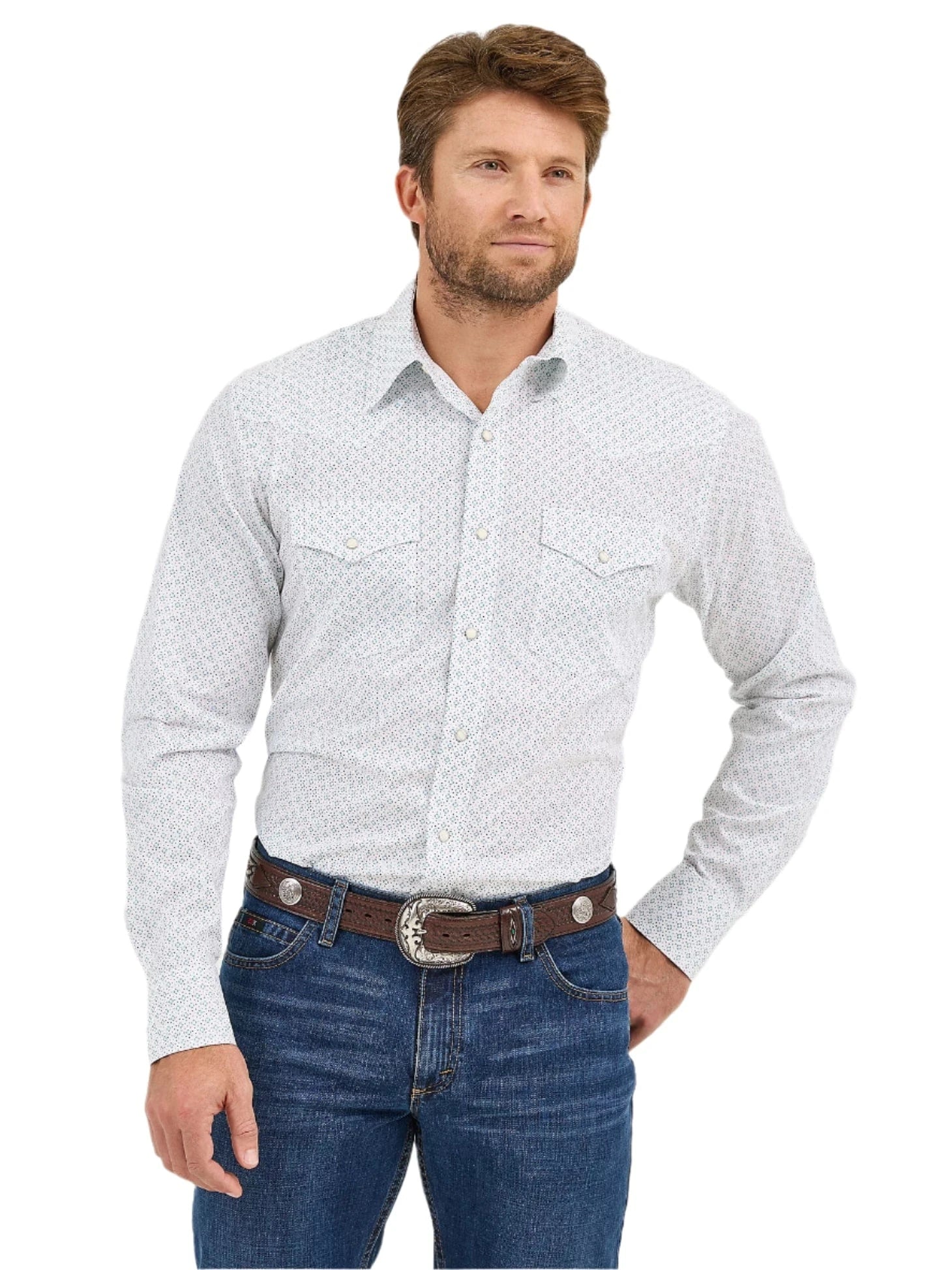 WRANGLER Shirts Wrangler Men's Advanced Comfort Long Sleeve Two Pocket Western Snap Shirt 112359571