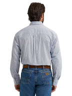 WRANGLER Shirts Wrangler Men's Baby Blue Check George Strait Button Down Western Shirt 112374605