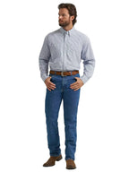 WRANGLER Shirts Wrangler Men's Baby Blue Check George Strait Button Down Western Shirt 112374605