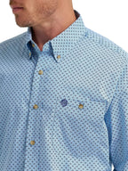 WRANGLER Shirts Wrangler Men's Baby Blue Cross George Strait Button Down Shirt 112374582